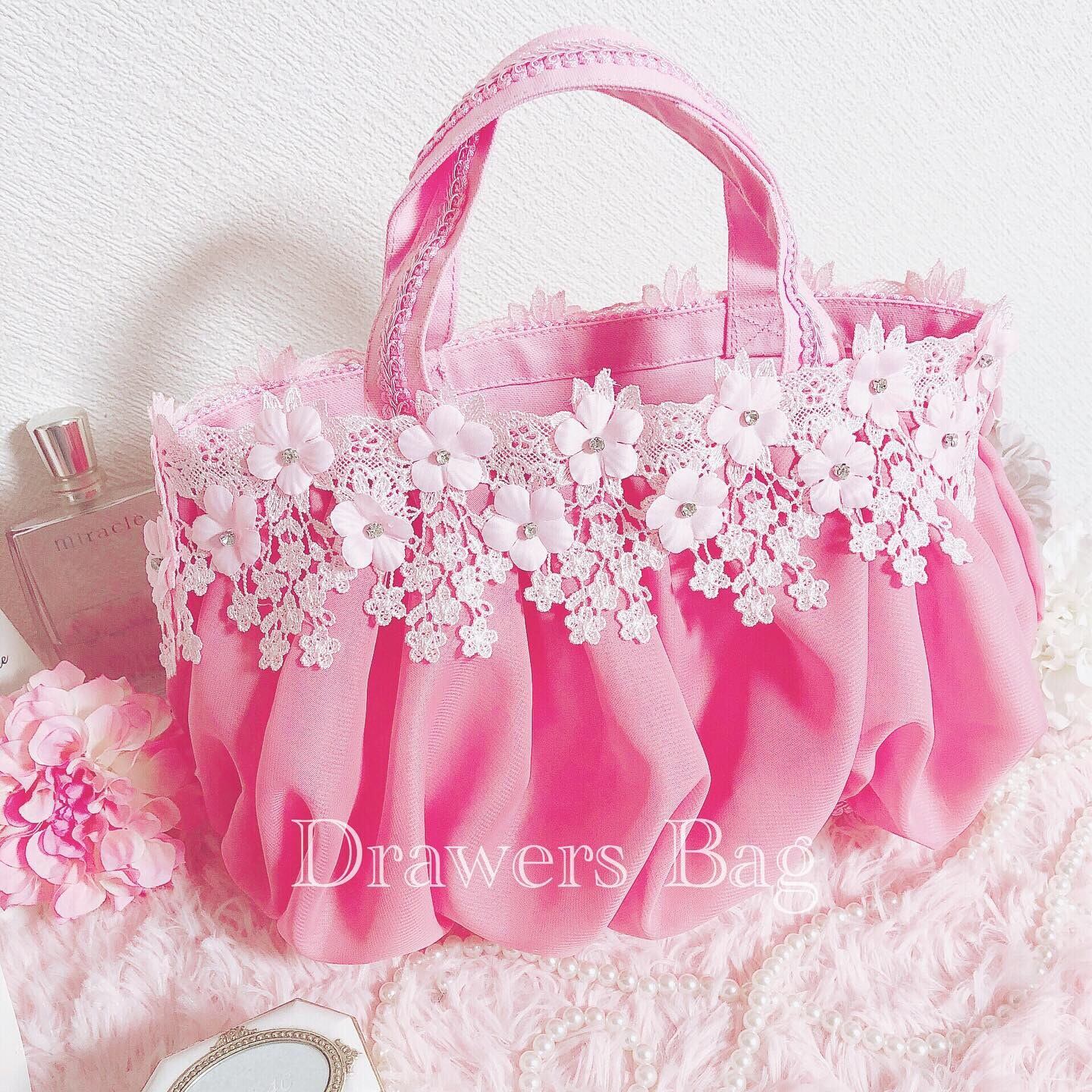 ドロワーズ バッグ ピンクシフォン | Coeur à Coeur ribbon クーラクー