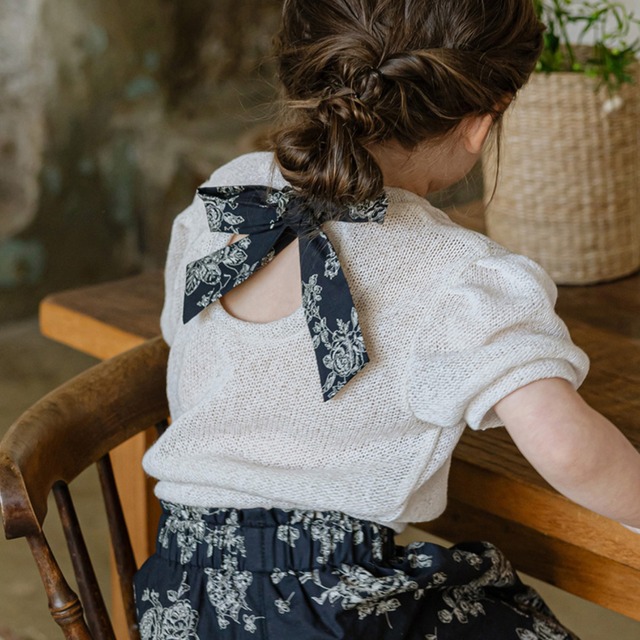 夏バックリボンリボンブラウス