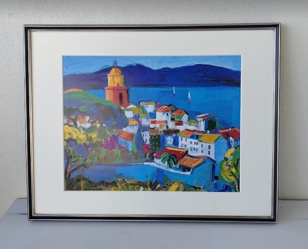 グスタフ・クリムト「母と子」 ポスター額装品 額縁外寸69.0x69.0x2.5