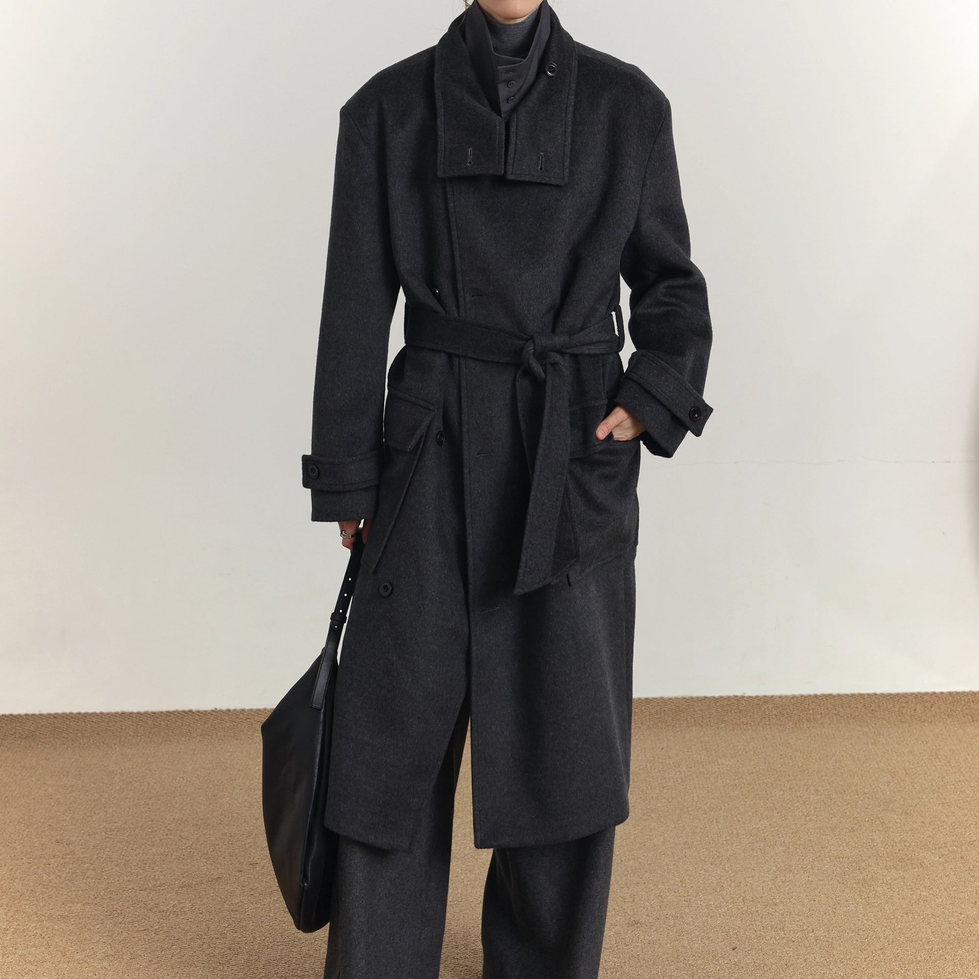 スタンドカラーロングコート 1color MOJ0252