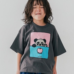 fov F/B Panda S/S T-Shirt【100-130cm】Charcoal