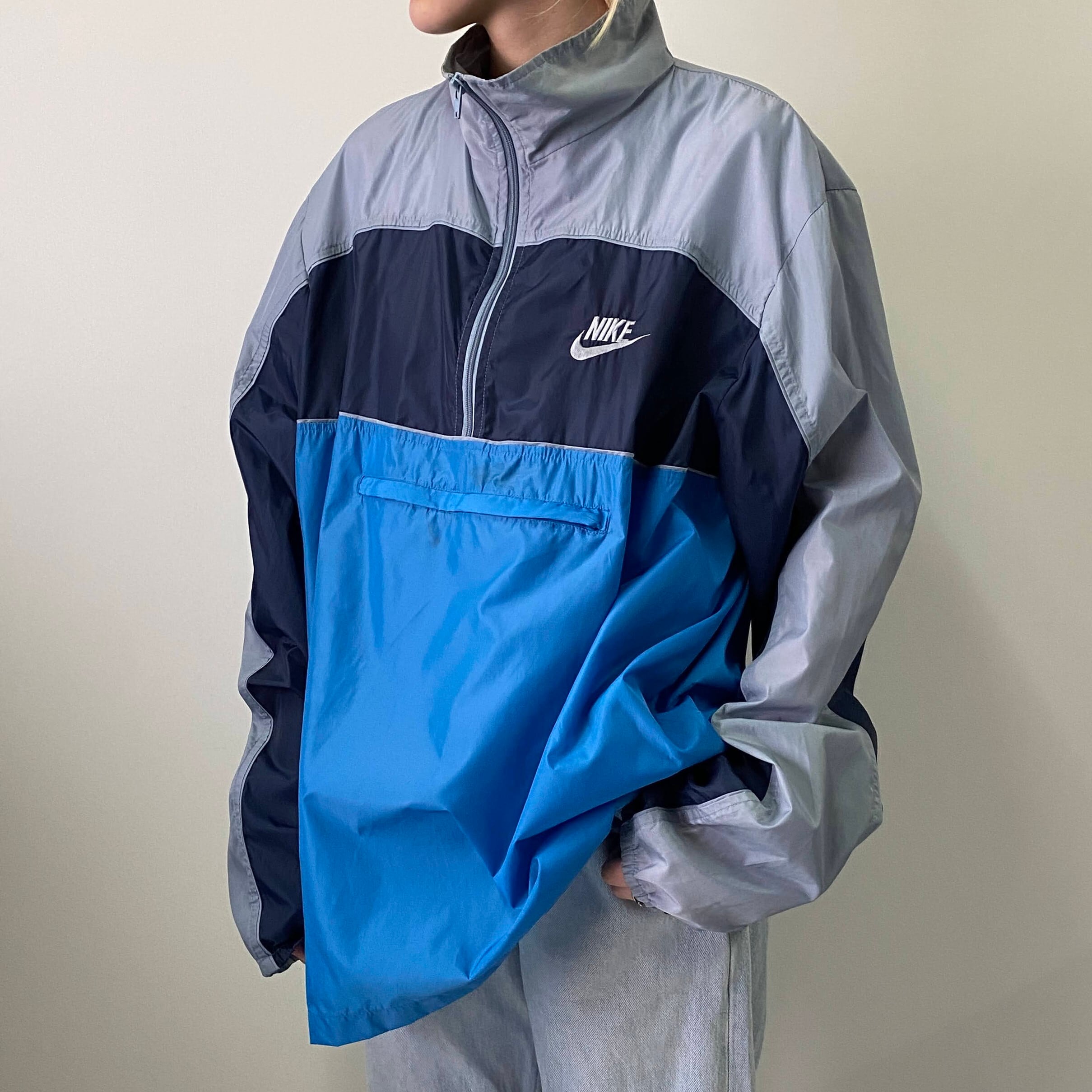 80s NIKE ナイロン プルオーバー M TM ジャケット ハーフジップ