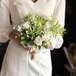 白×ナチュラルグリーンクラッチブーケ☆ブートニア