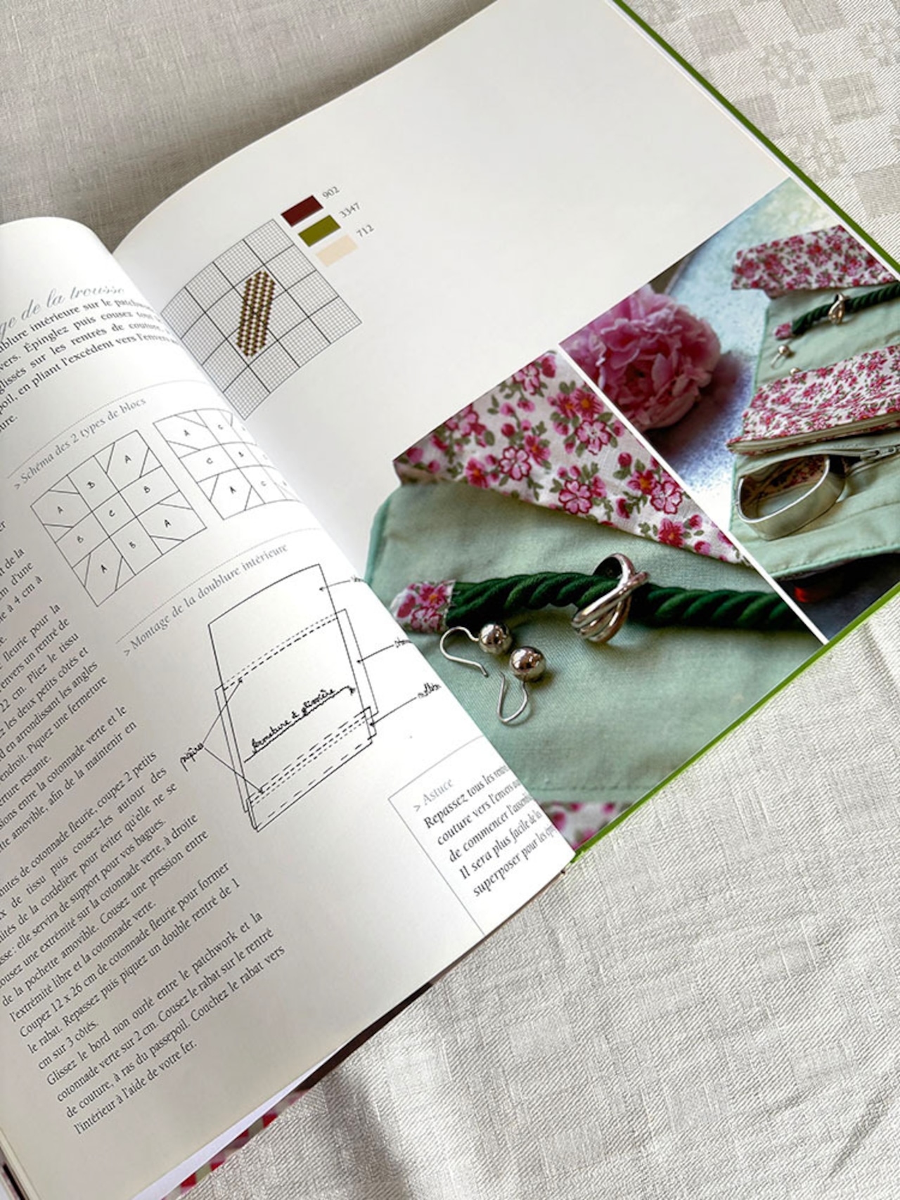 フランス古本　パッチワーク　刺繍　ABC　クロスステッチ　手芸本　12psea9-2　