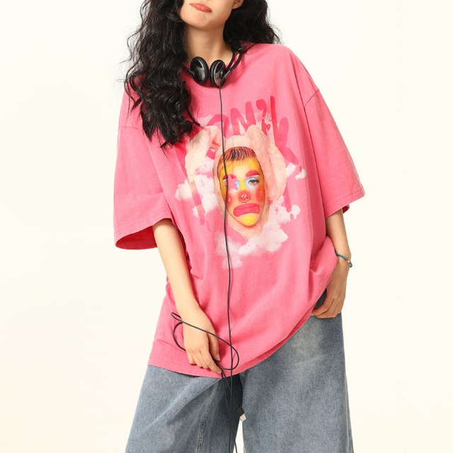 clown print big tee　ピエロプリントビッグティー　J0068