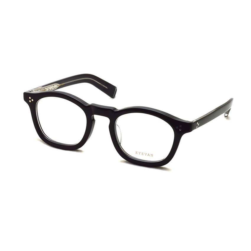 【新品】アイヴァン eyevan フレンチビンテージ 黒縁ブルーレンズ【未使用】 EYEVAN / SADLER[49] / PBKS ピアノブラック-シルバー フレンチ