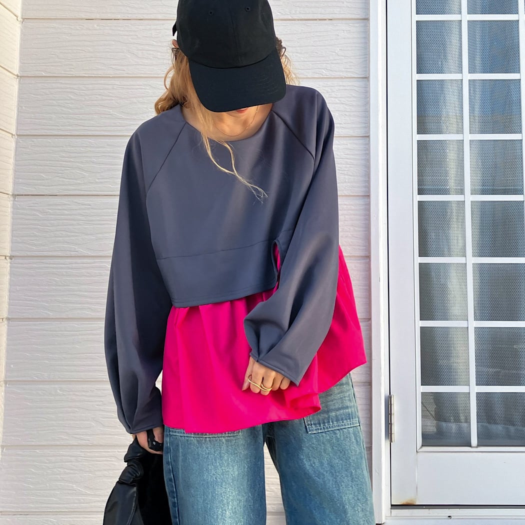 ペプラムドッキングプルオーバー