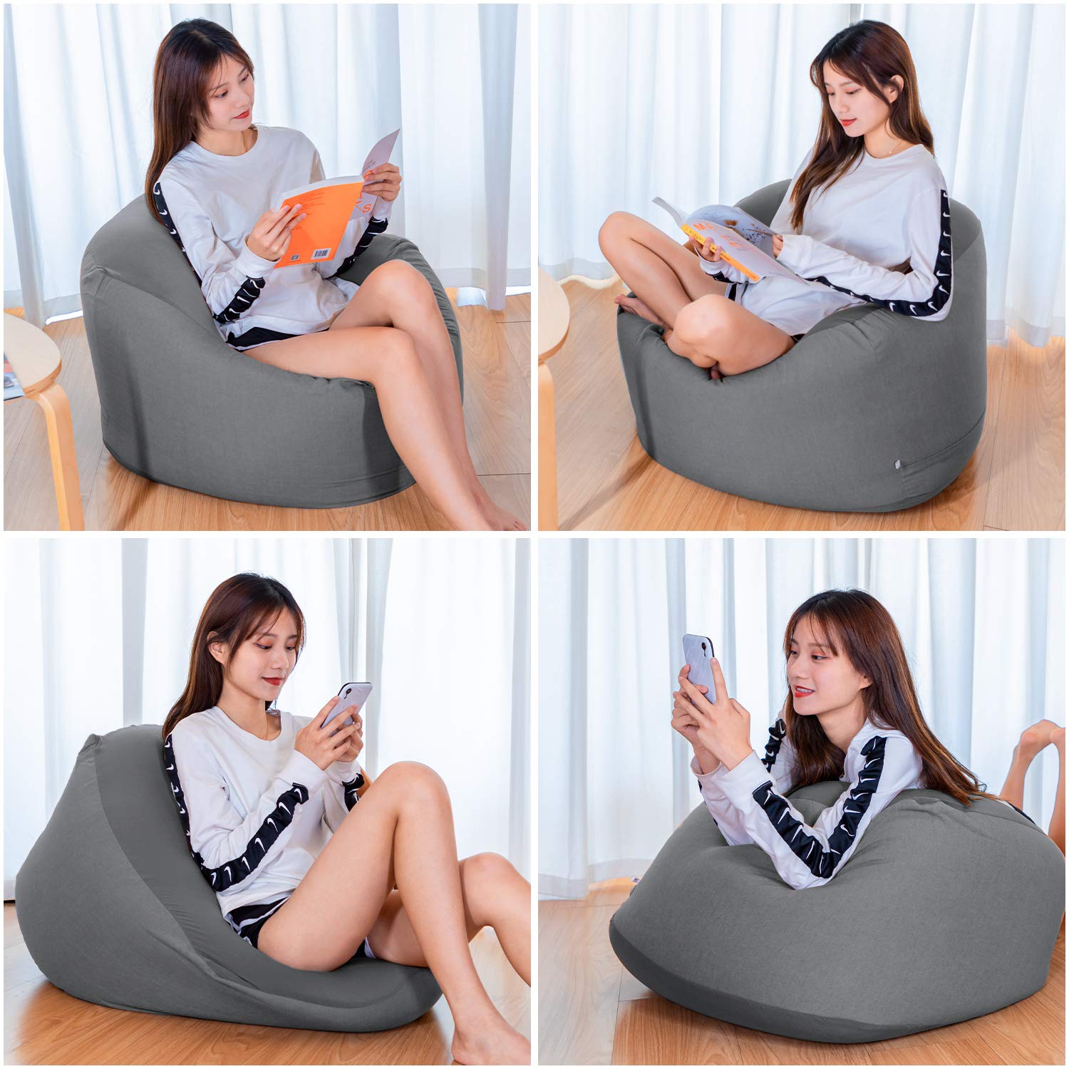 Homwarm ビーズクッション 怠惰なソファ 特大(65×65×43cm) 疲労解消