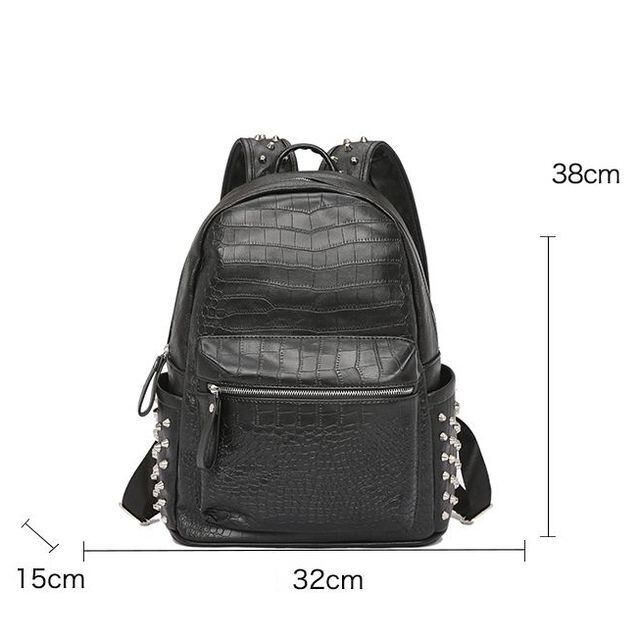 予約販売】リュック メンズ スタッズ バッグパック クロコダイル 型