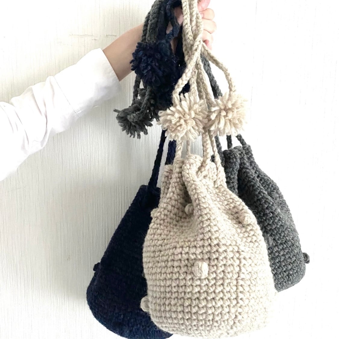 wool100/ポンポンニットバッグ | clover