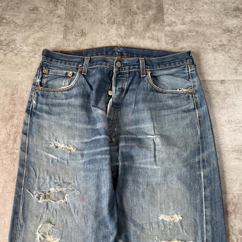 【W36 L36】 襤褸 スペイン製 インディゴ リーバイス 501 詳細写真2