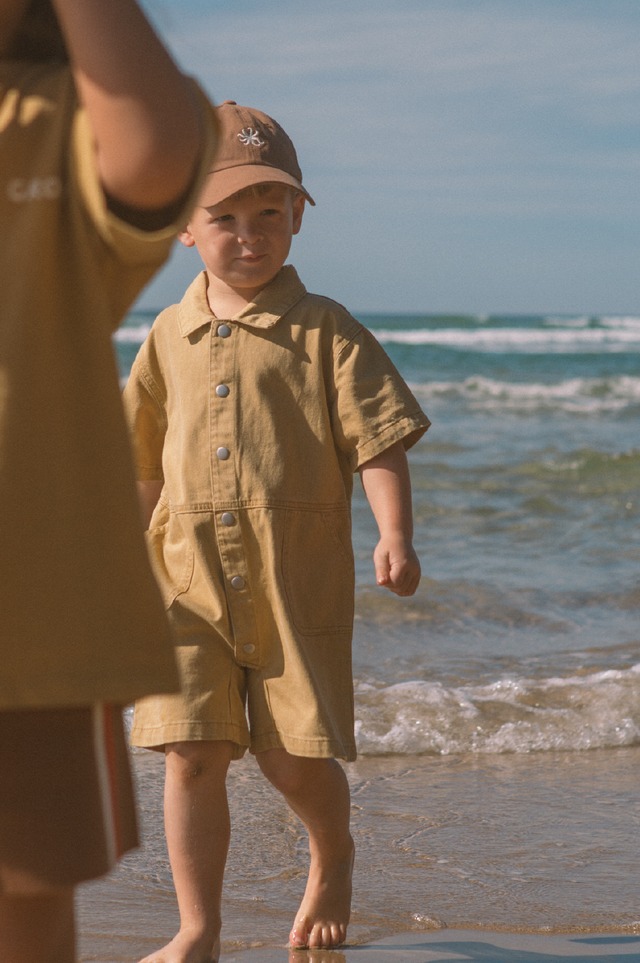 《即納》GROWN/ Organic Summer Short Boilersuit - Mustard
