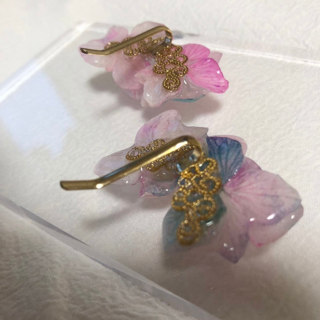 レジン＊うさちゃんフェイス フラワー ヘアゴム౨ৎ⋆ෆ‪.*・゜‬ レジン＊