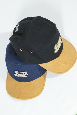 MOCO LOGO SUEDE PEAK 5 PANEL CAP [NAVY]