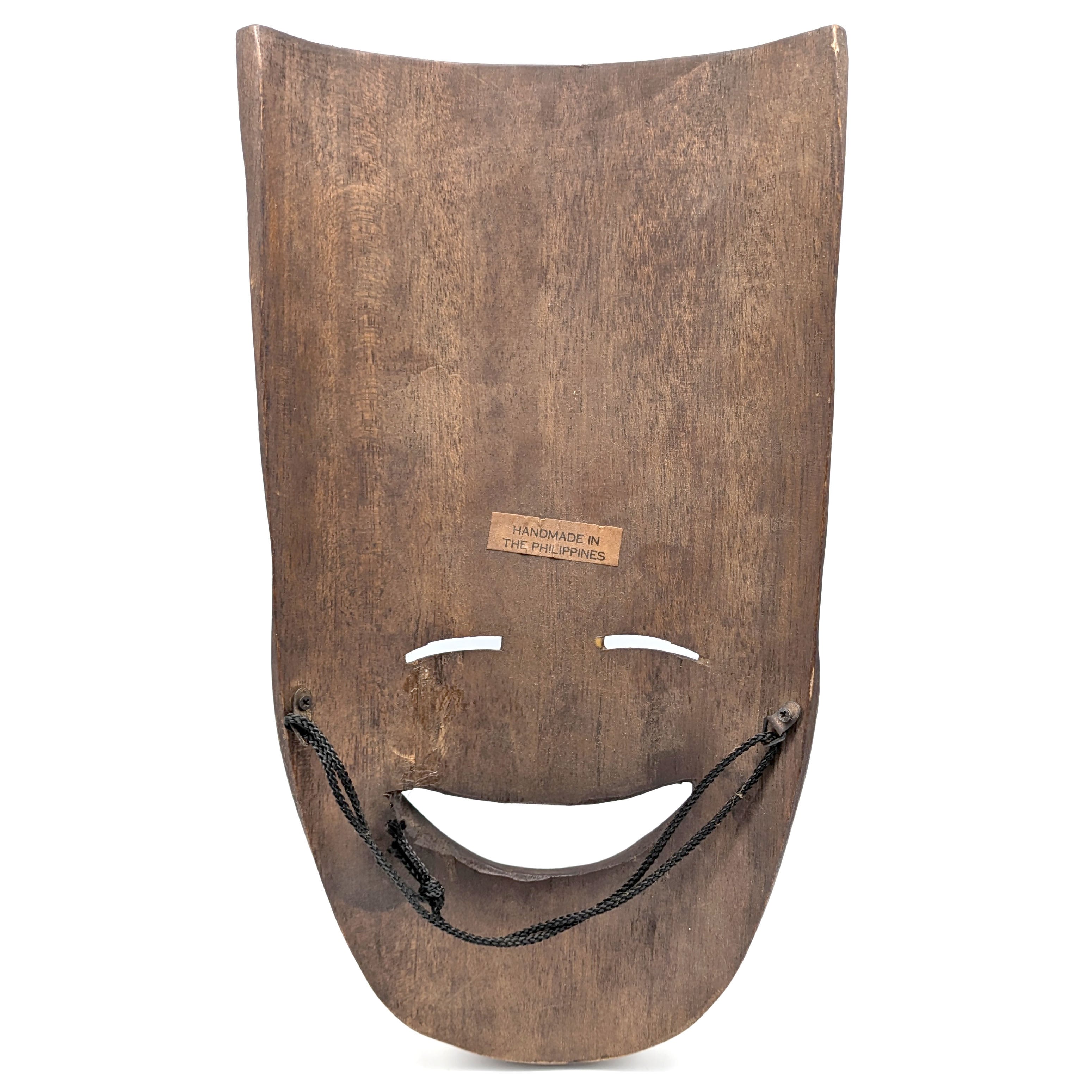 木彫り面・笑い面・フィリピン製・エスニック・工芸品・No