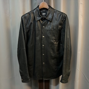 EMMETI BLACK LEATHER SHIRT《46》