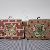 Nathalie Lete Mini purse Tabby cat ナタリーレテがま口ポーチ　Tabby cat