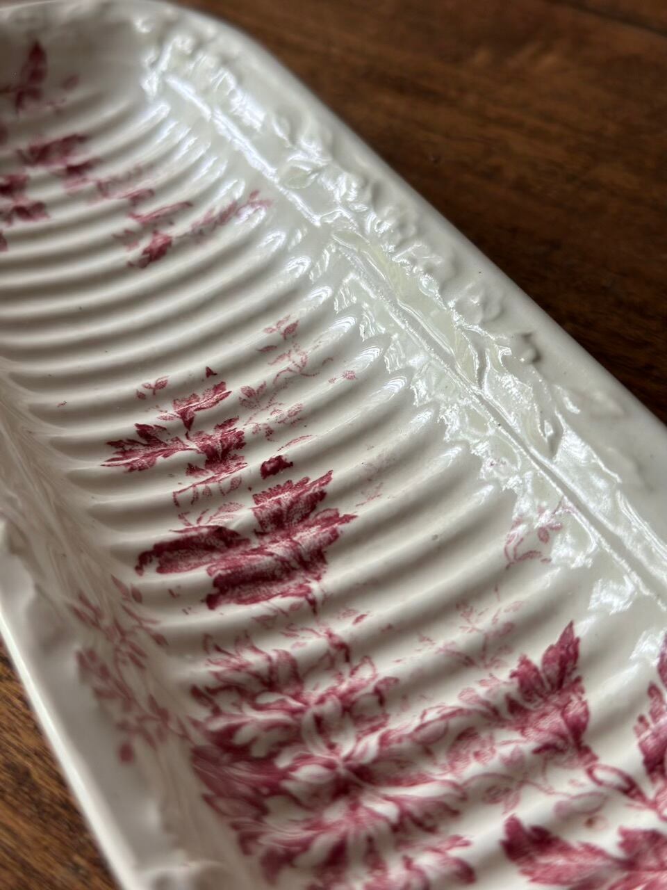 草花模様のソープディッシュ 石鹸トレイ | Brocante de La Cocotte