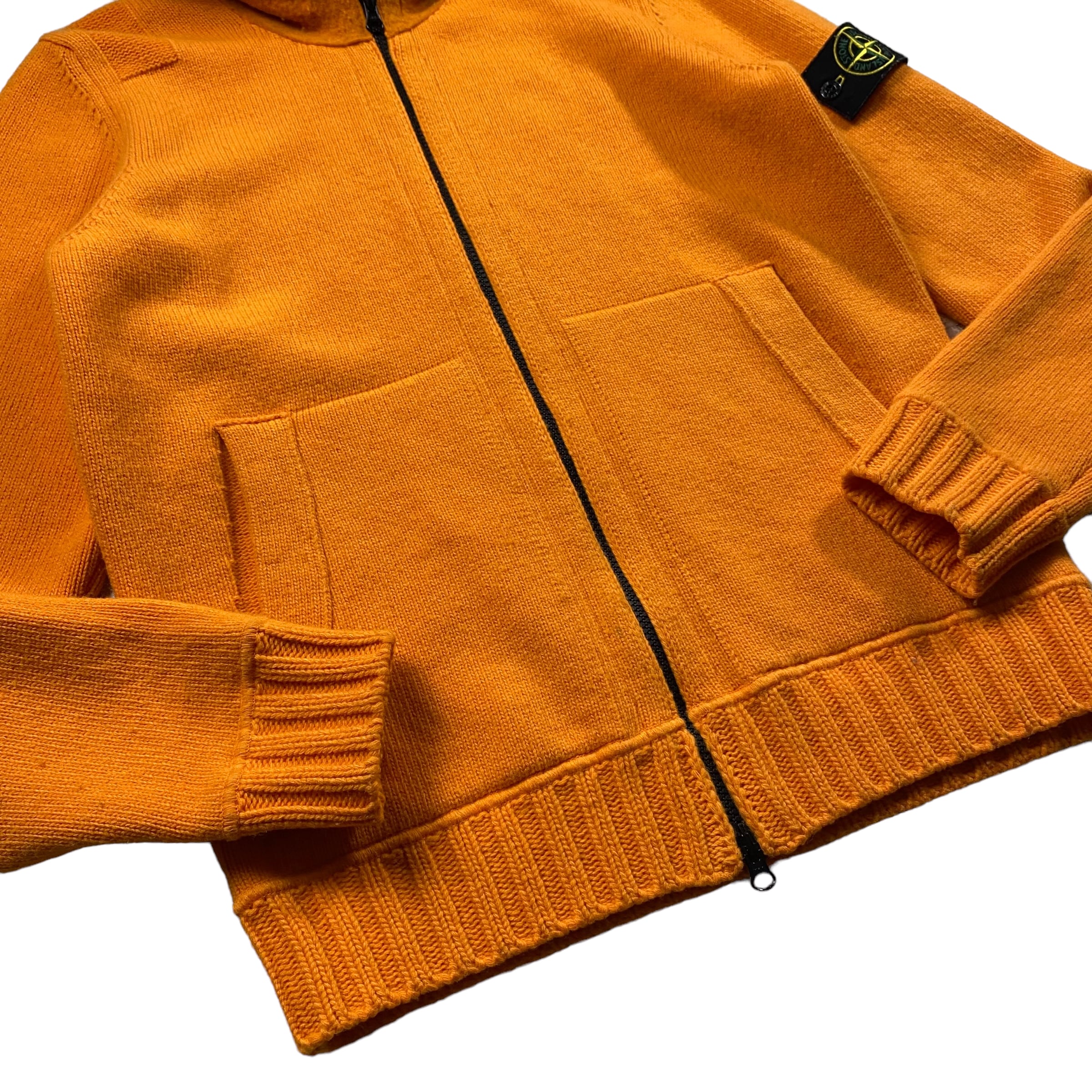 STONE ISLAND orange knit parka | NOIR ONLINE