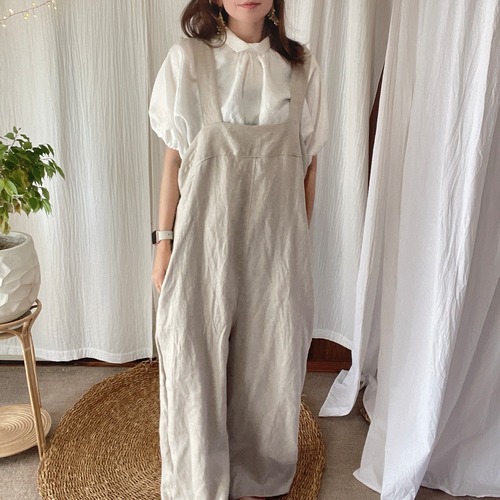 winter linen ↟ ゆるサロペ ↟