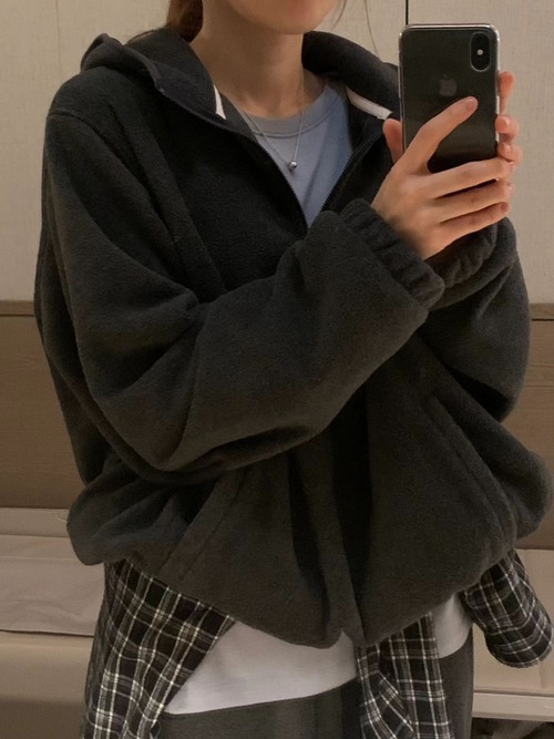 (OUNCE) mellow hoodie half zipup / 2color