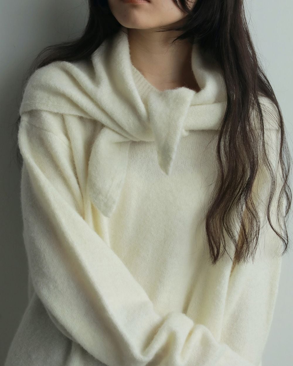anuke(アンヌーク) Layered Scarf Knit | サウスオレンジ｜メンズ