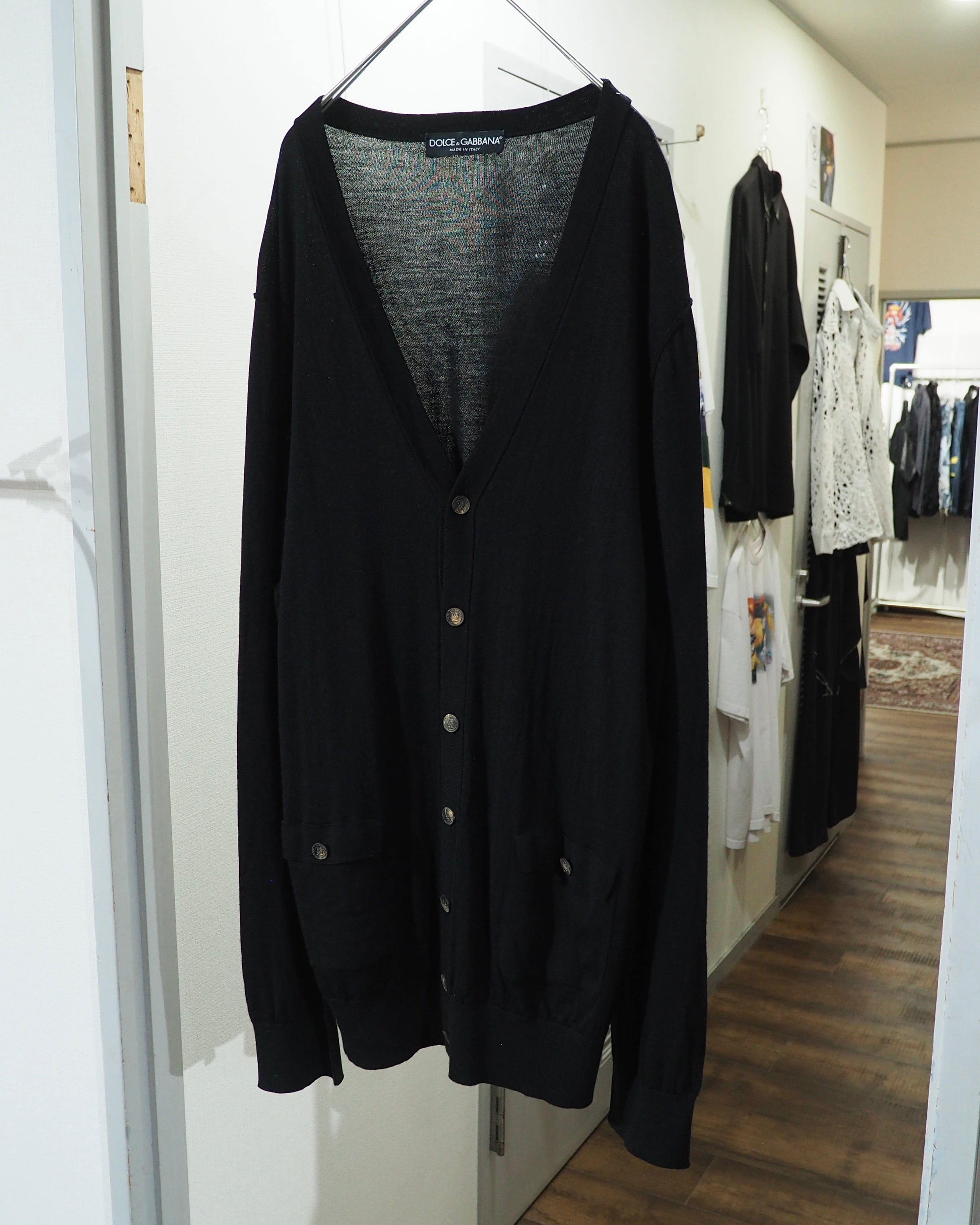 " Made in Italy - DOLCE&GABBANA " Black Lana Virgin Wool Knit Cardigan