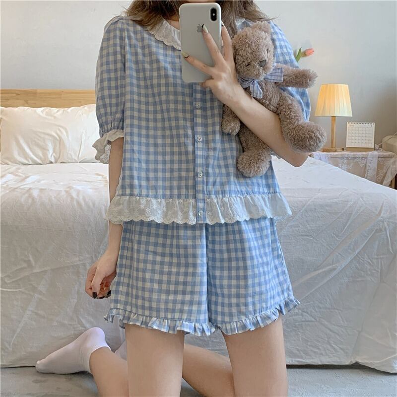 レース格子柄ショーツ サマー薄手レッド 大人ガーリー スウィート キュート カジュアル 夏物 ブルマー 萌量不足81841435458