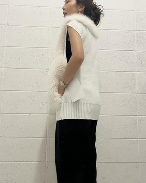 ガレナ galena GALENA  エコファーZIP配色ニットベスト 70042-5103