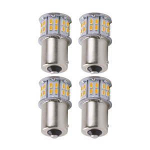 【新着特価】S25 ピン角違い LED ウィンカーバルブ イエロー アンバー S25シングル 150度ピン BAU15S PY21W ウィンカー球 DC9-50V 12V/24V車汎用 24Vトラック対応 50連SMDチップ 1200LM 爆光 無極性 取付簡単 4個入り