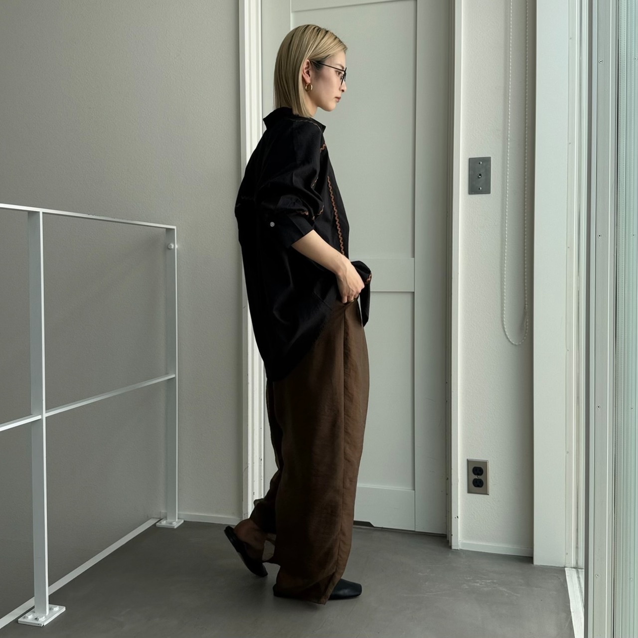 【予約１週間】リックラックラインラフSH/ブラック