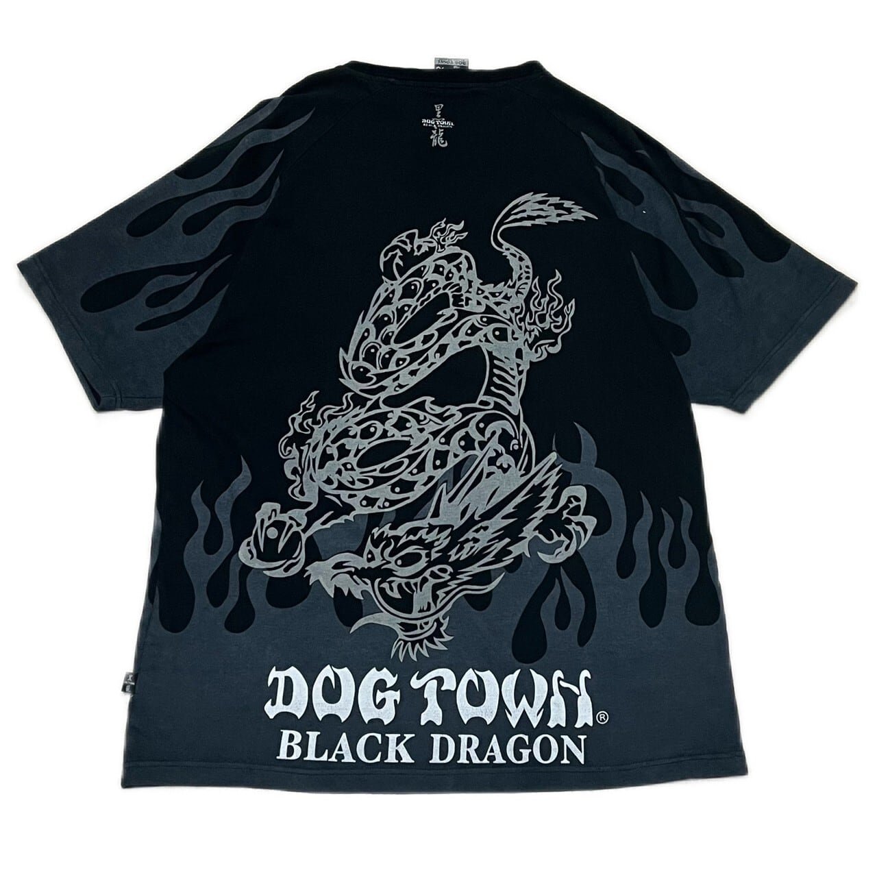 size XL】DOG TOWN ドッグタウン 黒龍 ファイヤー Tシャツ 