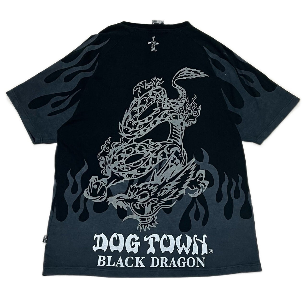 XL着丈ドッグタウン 黒龍 BLACK DRAGON Vネック ゲームシャツ ロゴプリント 長袖 プルオーバー XL ブラック系 DOGTOWN 90s 00s メンズ 【210727】