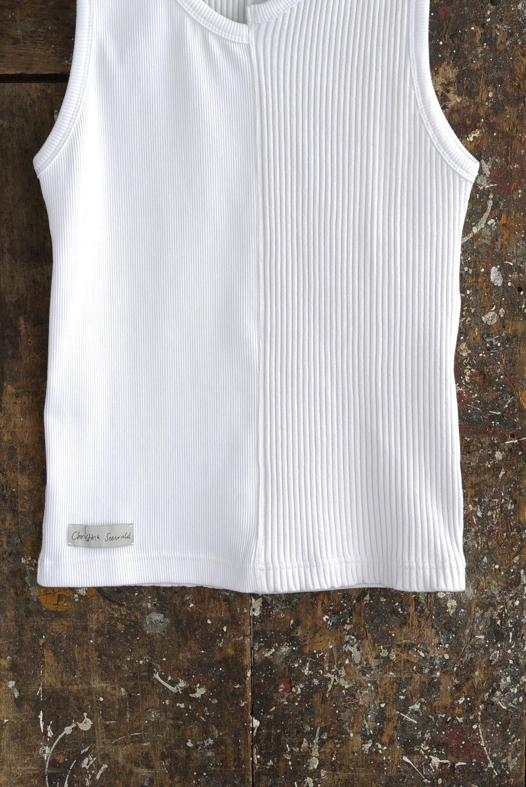 CHRISTINA SEEWALD - ASYMMETRIC VEST TOP, BASICS / WHITE | Brownie