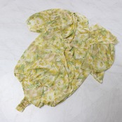 【美品 社交ダンス衣装】上下セット トップス スカート レオタード リボン 花柄 黄色 イエロー PROCEEDS プロシーズ かわいい