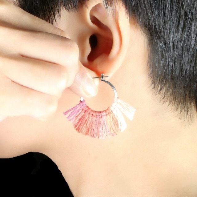 『彩巡〈いろめぐり〉-宵桜-』タッセルピアス