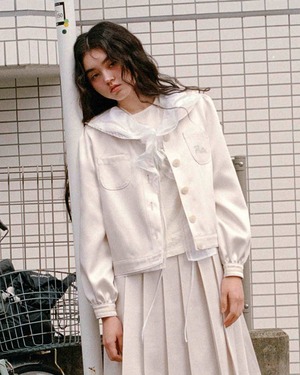 4/10発送 [flétta] flétta Sailor Satin Jacket_2 Colors 正規品 韓国ブランド 韓国通販 韓国代行 韓国ファッション  fletta フレタ フレッタ 日本 店舗