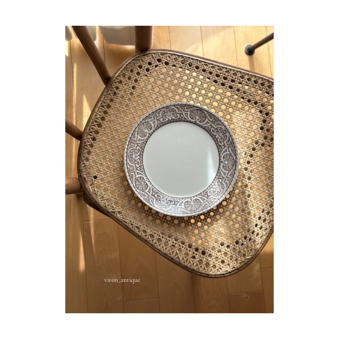 Creil et Montereau クレイユモントロー / “Henri III” brown 平皿プレート e