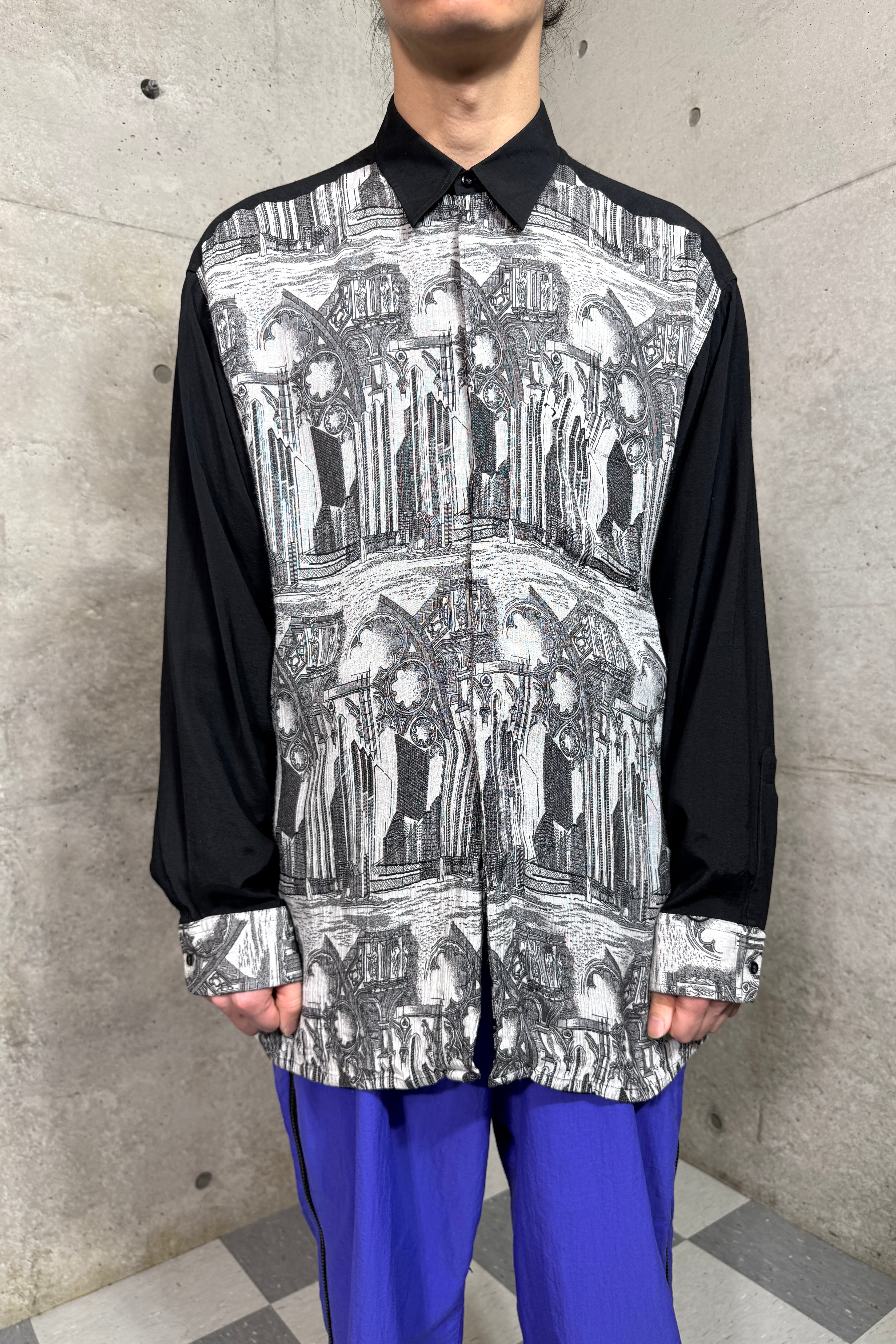 "FRANCE" switching pattern shirt