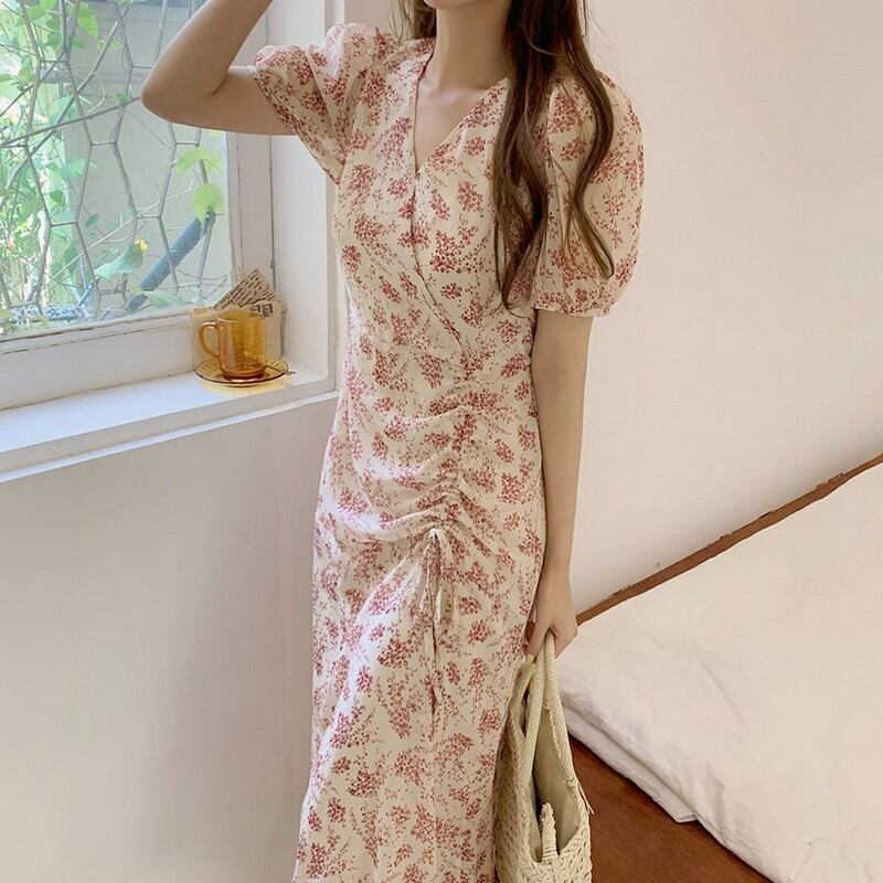 フローラルシャーリングワンピース 803 Mimirie