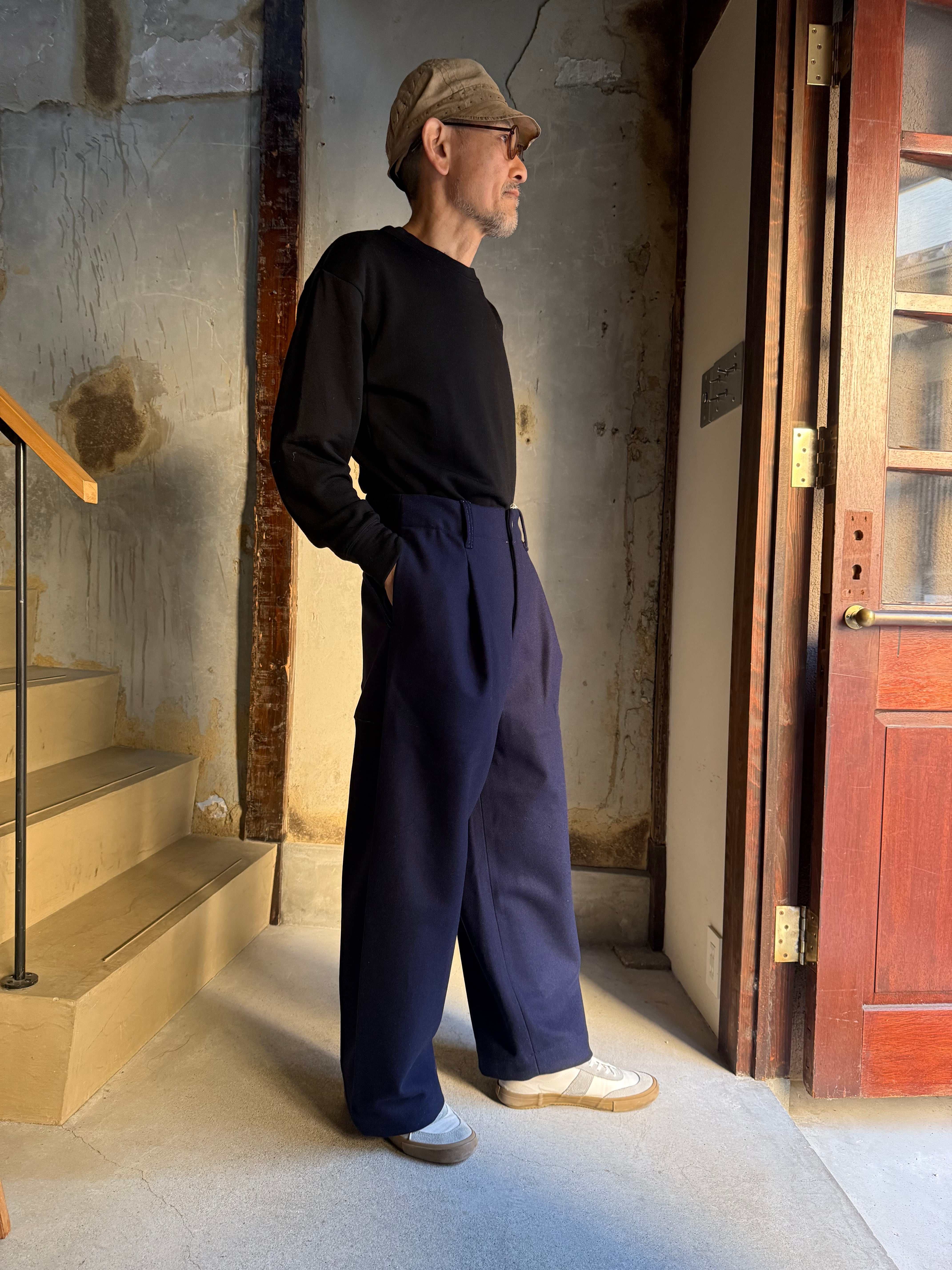 ASEEDONCLOUD アシードンクラウド HW wide trosers / Melton denim HW