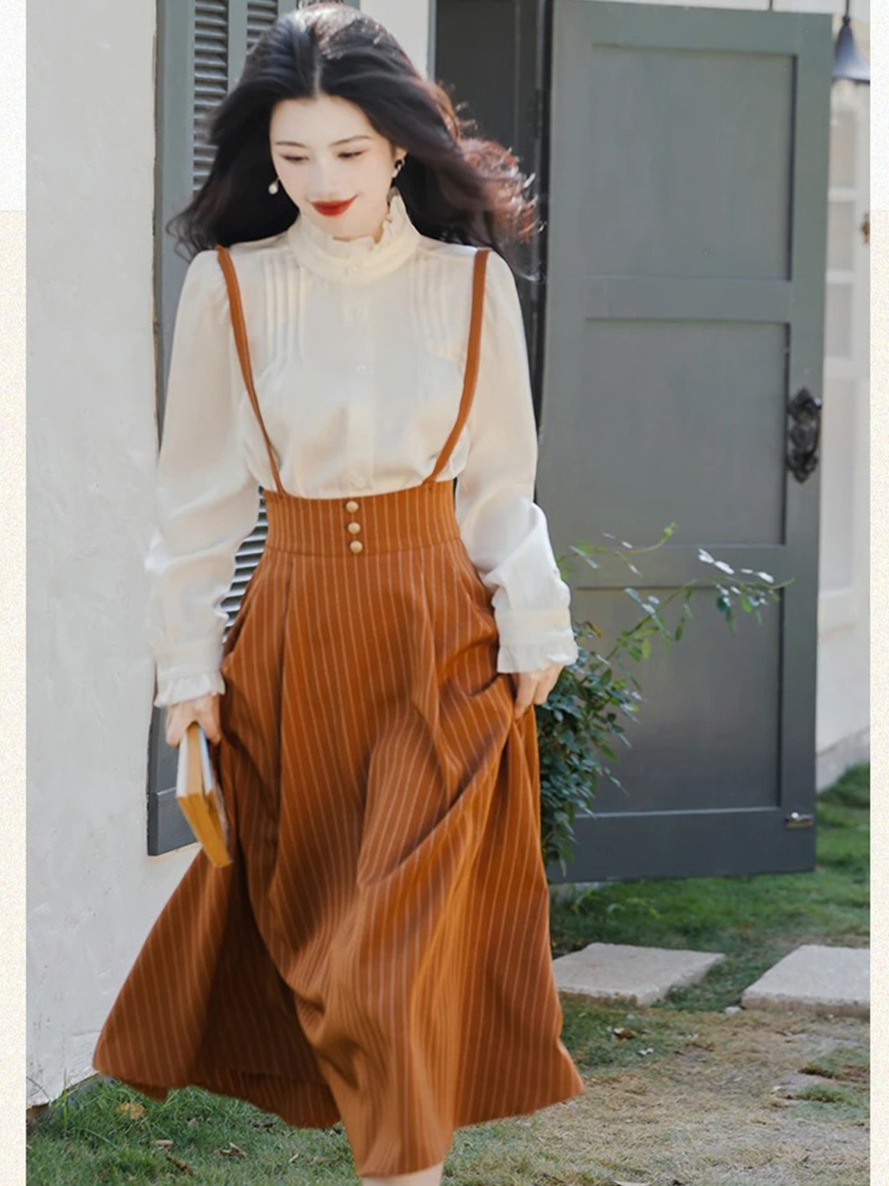 【0216】High Neck Elegant Modern Long Sleeve 2 Piece Set