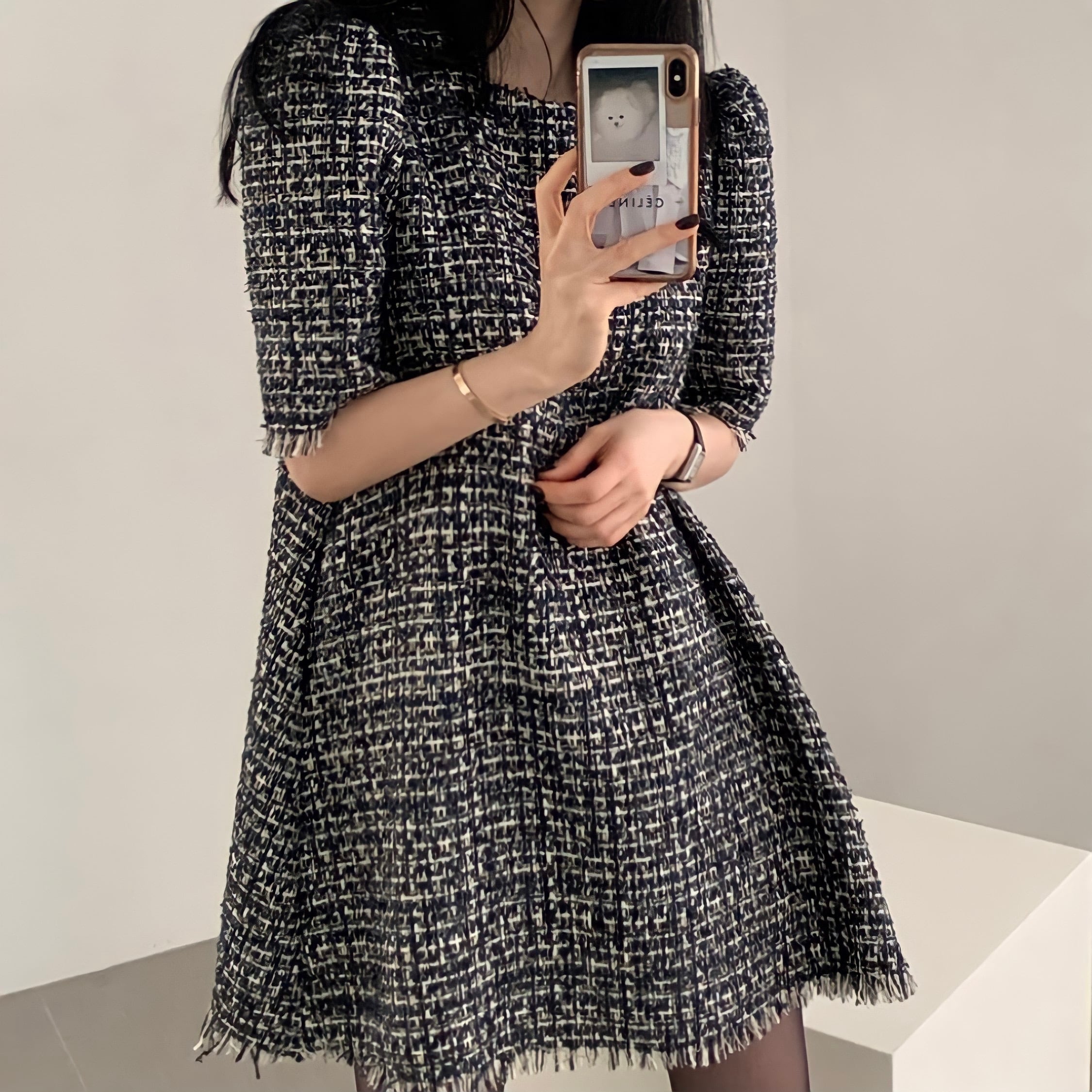 Tweed onepeice /navy(即納商品)