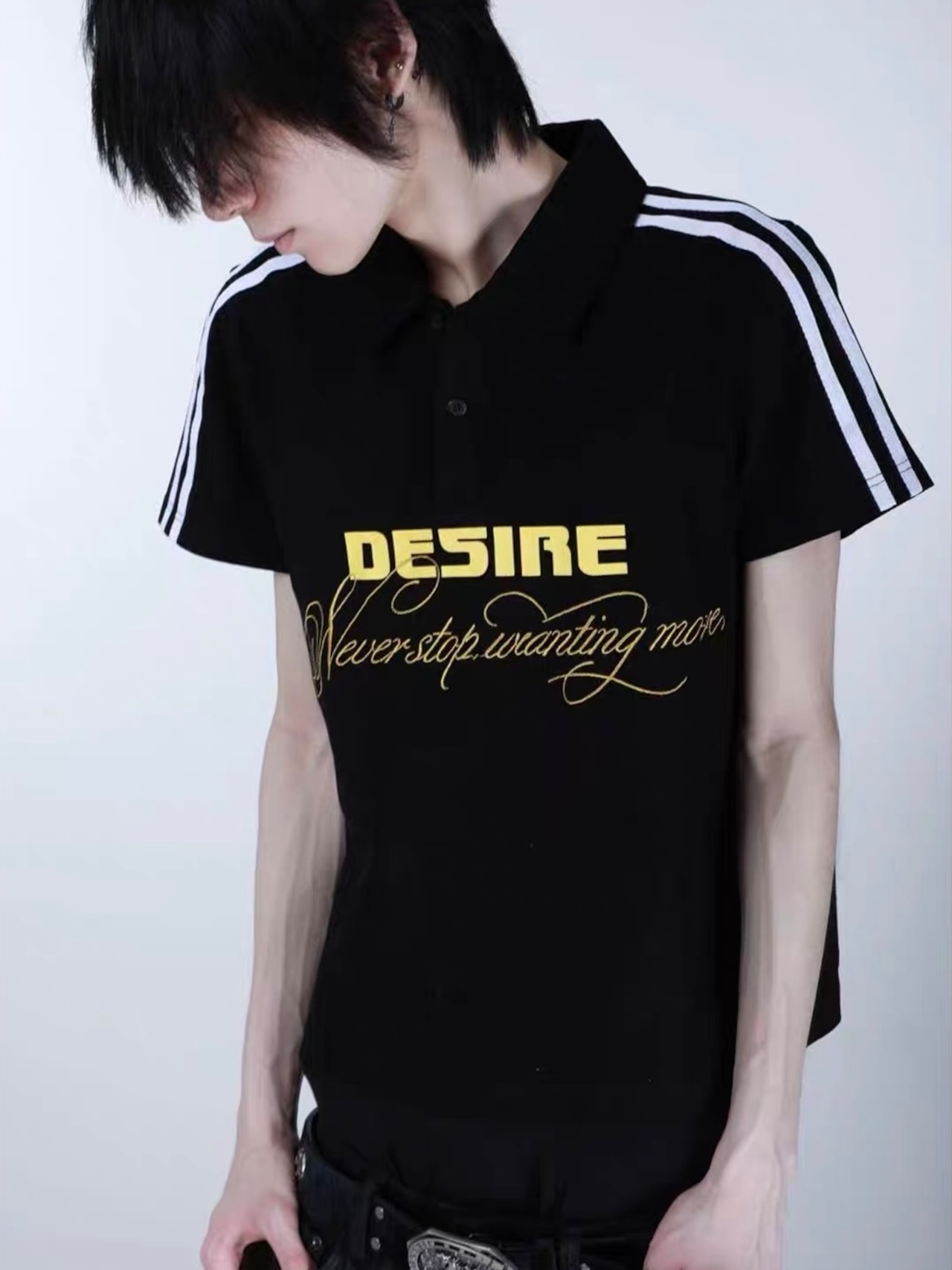 【SEXXDEVIL】“DESIRE” Black & Gold Polo Shirt