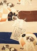 面白柄 はぎれ 子犬 紙風船 1934年 カレンダー 戦前 古布 生地  昭和レトロ アンティーク 変わり図柄 ヴィンテージ リメイク素材 コレクション 