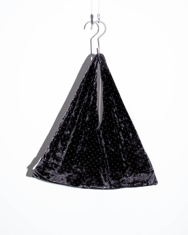 SIMONE WILD - STUD VELVET POUCH "BLACK"