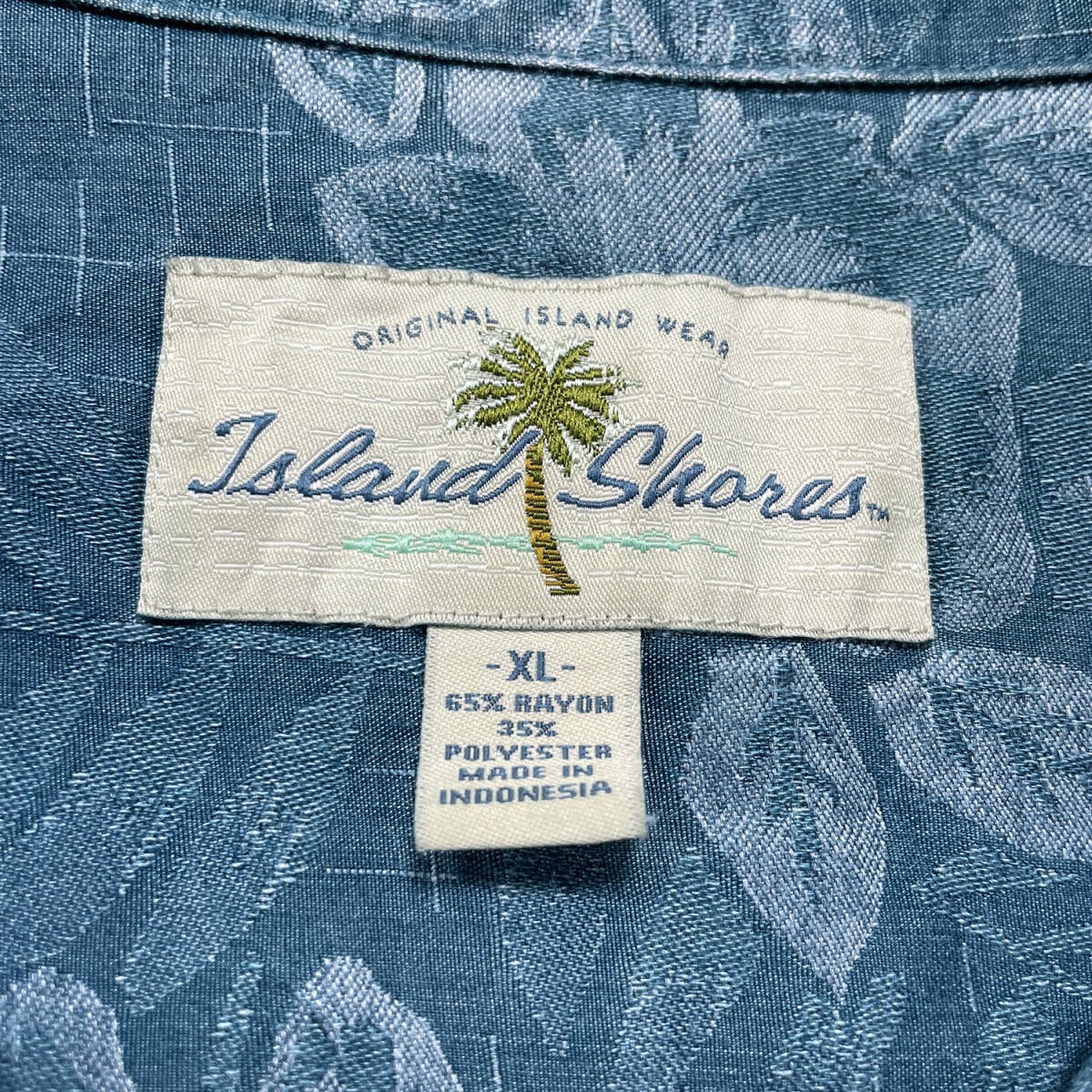 USA 古着 Island Shores アイランドショアーズ レーヨン/ポリ 開襟