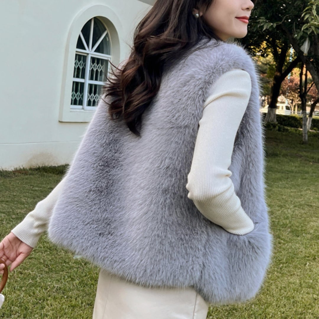 Short fur vest【3col】00125