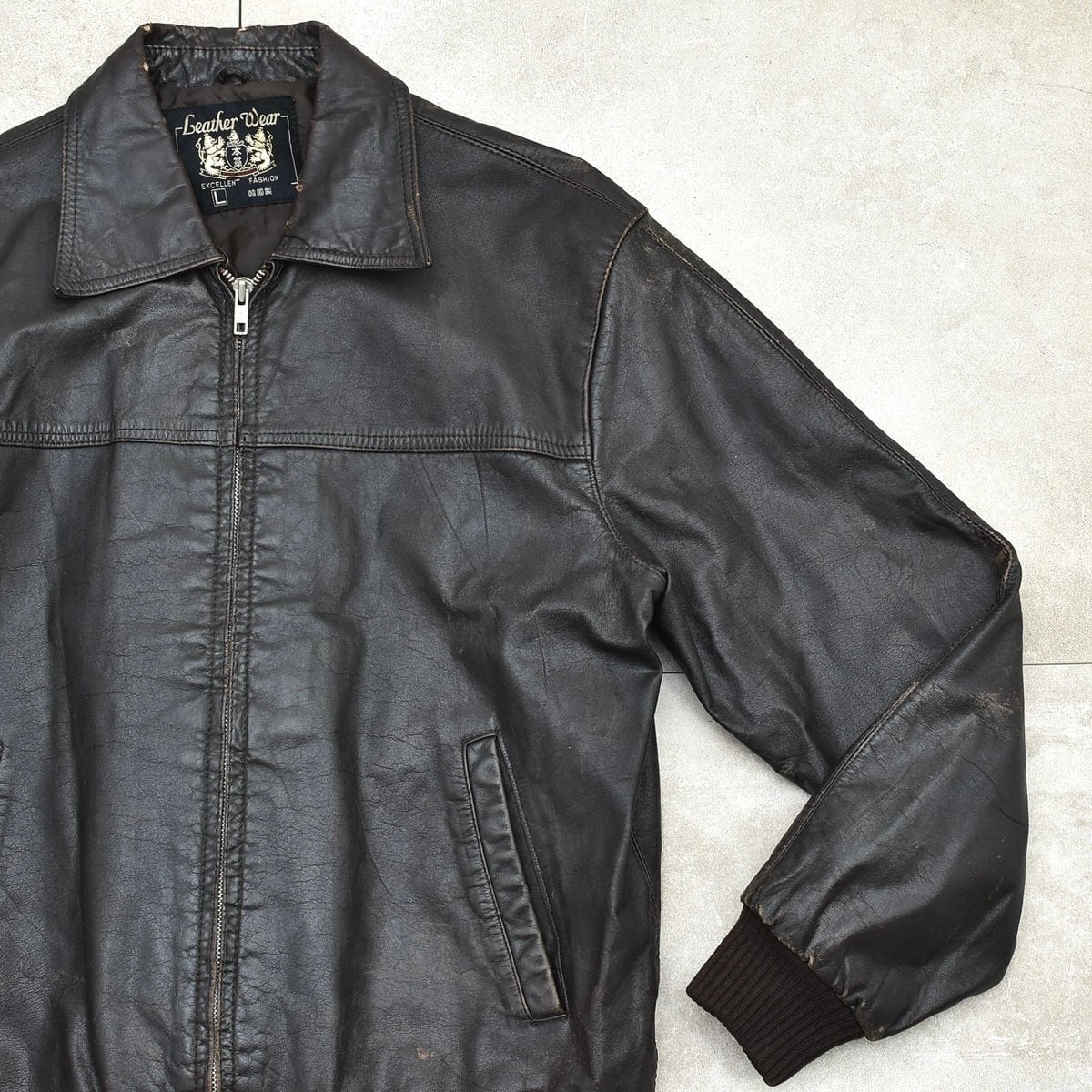 Jp vtg dark brown leather single jacket | 古着屋 grin days Jp vtg dark brown leather single jacket | 古着屋 grin days