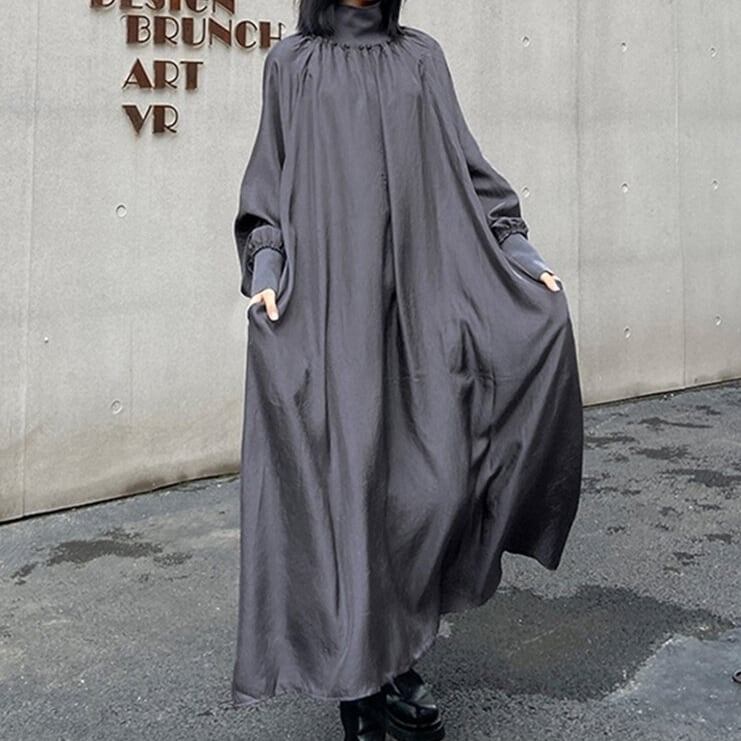 Shadow High-neck All-in-one Dress【TR0474】